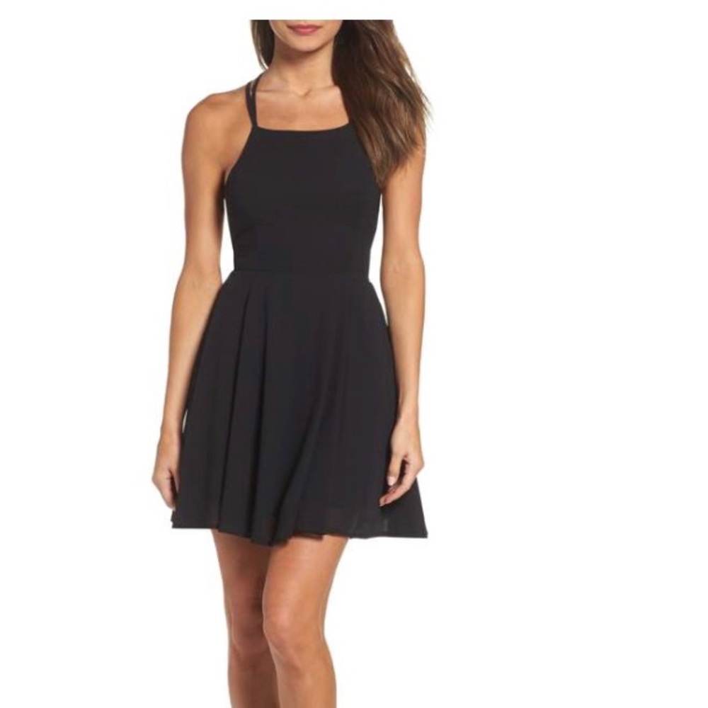 Black tie up dress